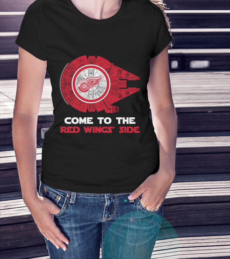 Come To The Red Wings' Side Millennium Falcon Detroit T-Shirt