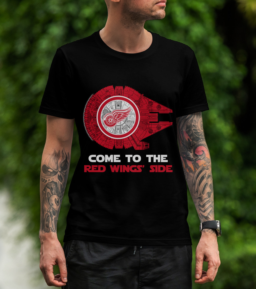 Come To The Red Wings' Side Millennium Falcon Detroit T-Shirt