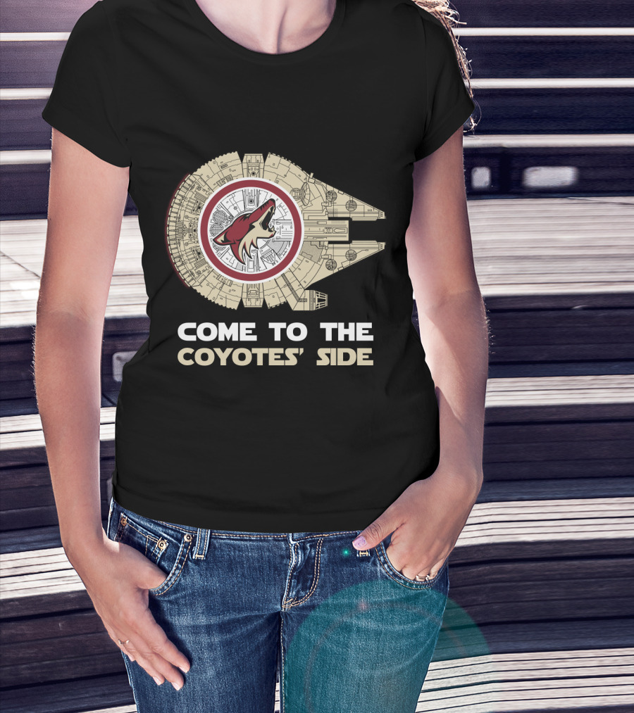 Come To The Coyotes' Side Arizona Coyotes Millennium Falcon T-Shirt