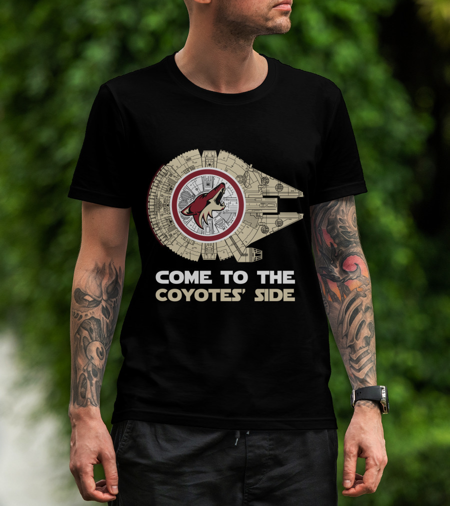 Come To The Coyotes' Side Arizona Coyotes Millennium Falcon T-Shirt