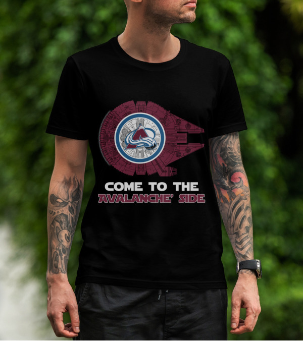 Come To The Avalanche Side Colorado Avalanche Millennium Falcon T-Shirt