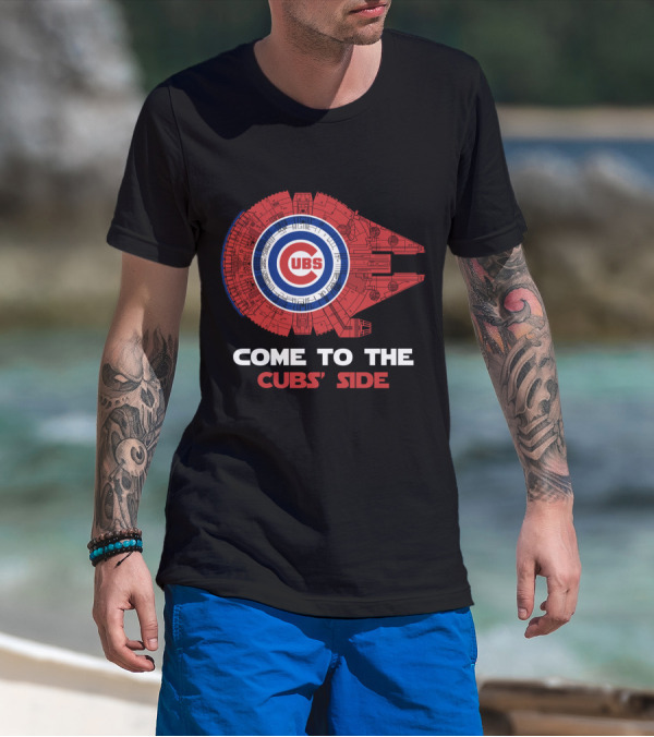 Come To The Cubs' Side Chicago Cubs Millennium Falcon MLB T-Shirt
