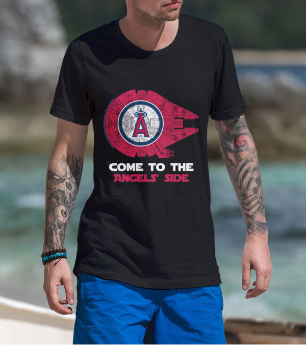Los Angeles Angels Come To The Angels' Side Millennium Falcon MLB T-Shirt