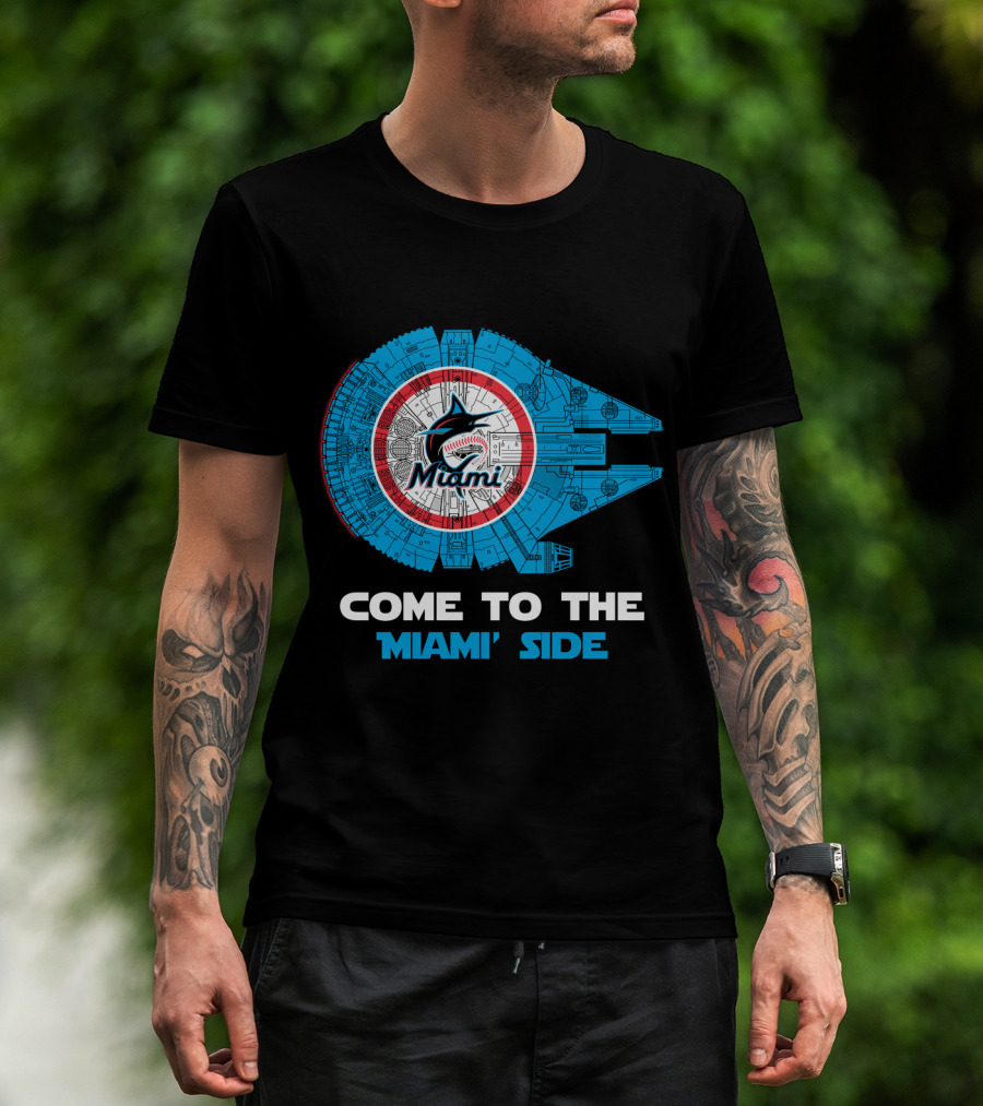 COME TO THE MIAMI SIDE MIAMI MARLINS MILLENNIUM FALCON MLB T-Shirt