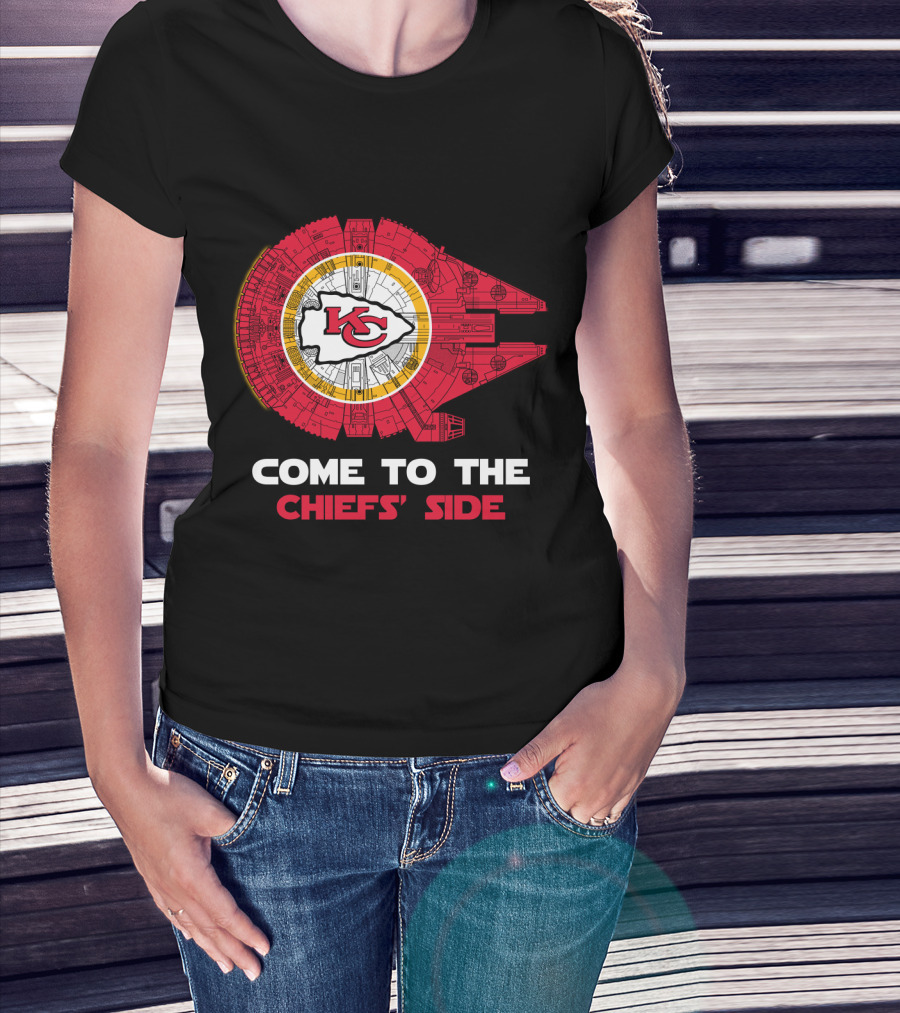 Come To The Chiefs' Side Kansas City Chiefs Millennium Falcon Nfl T-Shirt