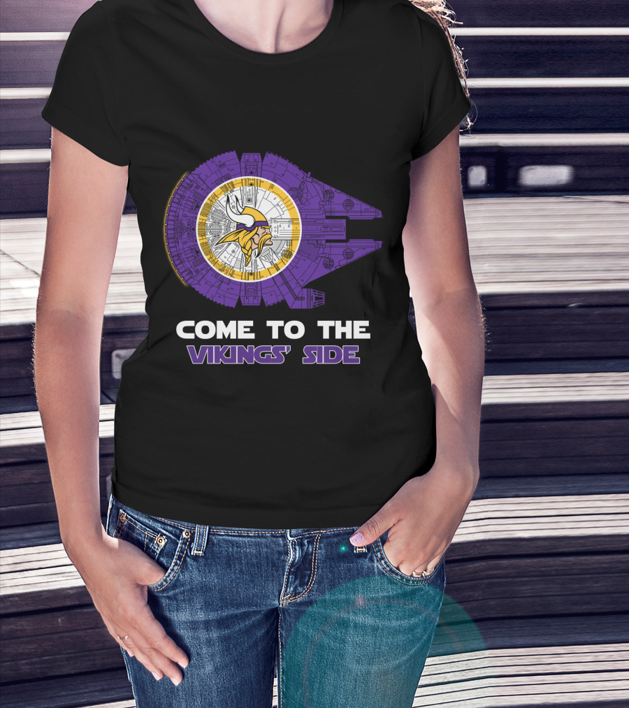 Come To The Vikings' Side Minnesota Vikings Millennium Falcon Nfl T-Shirt