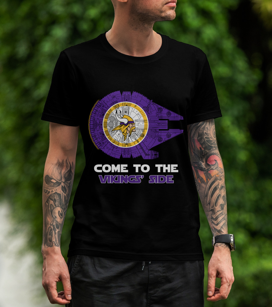 Come To The Vikings' Side Minnesota Vikings Millennium Falcon Nfl T-Shirt