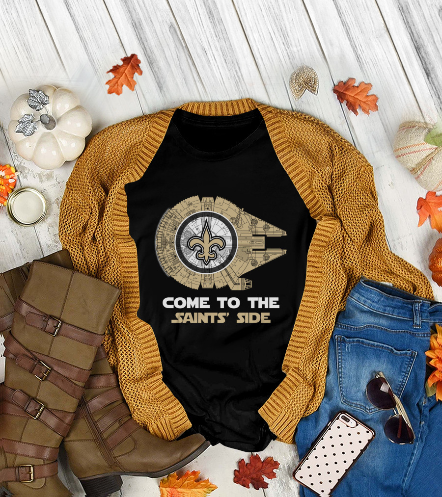 Come To The Saints' Side Millennium Falcon New Orleans Saints Nfl T-Shirt