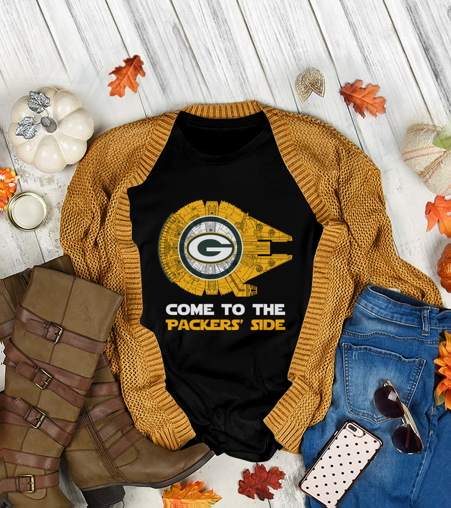 Come To The Packers' Side Green Bay Packers Millennium Falcon T-Shirt