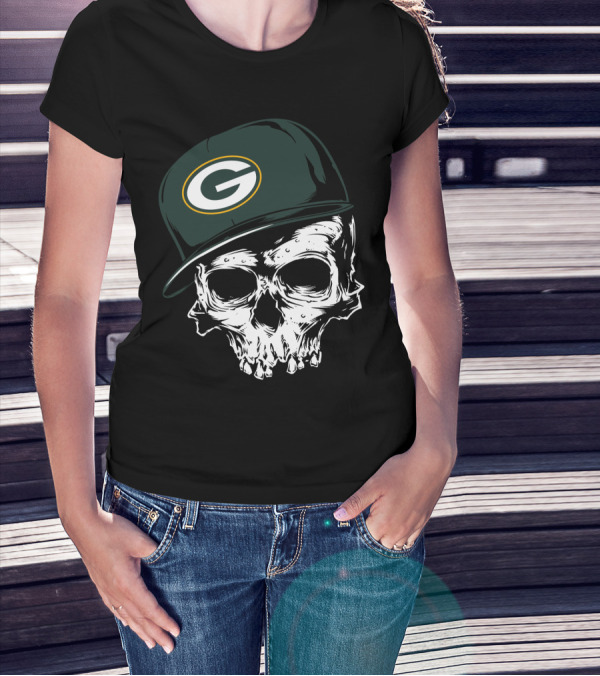 Green Bay Packers Skull Cap T-Shirt