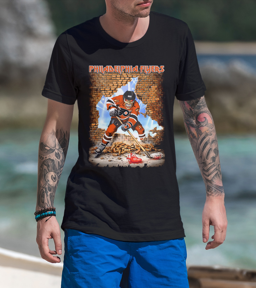 Philadelphia Flyers Eddie The Head Hockey Crossover T-Shirt