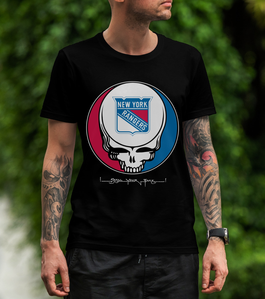 New York Rangers Steal Your Face Grateful Dead Skull T-Shirt