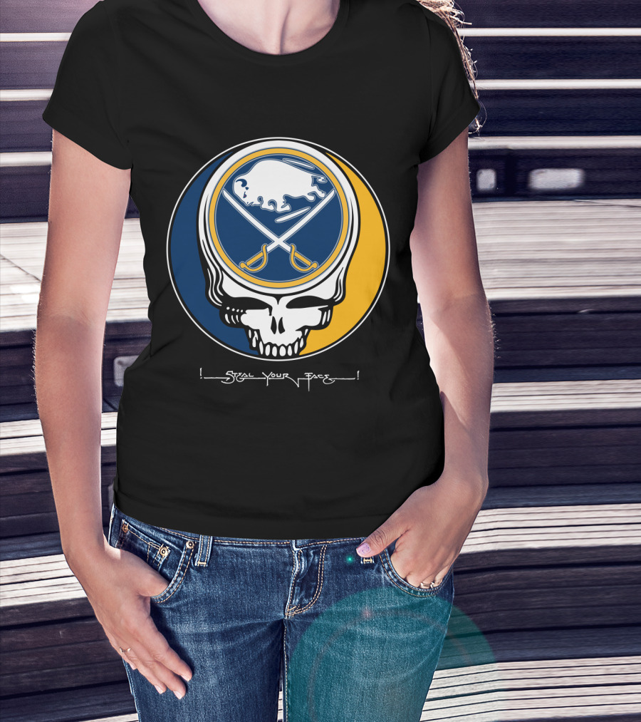 Grateful Dead Steal Your Face Buffalo Sabres Skull T-Shirt