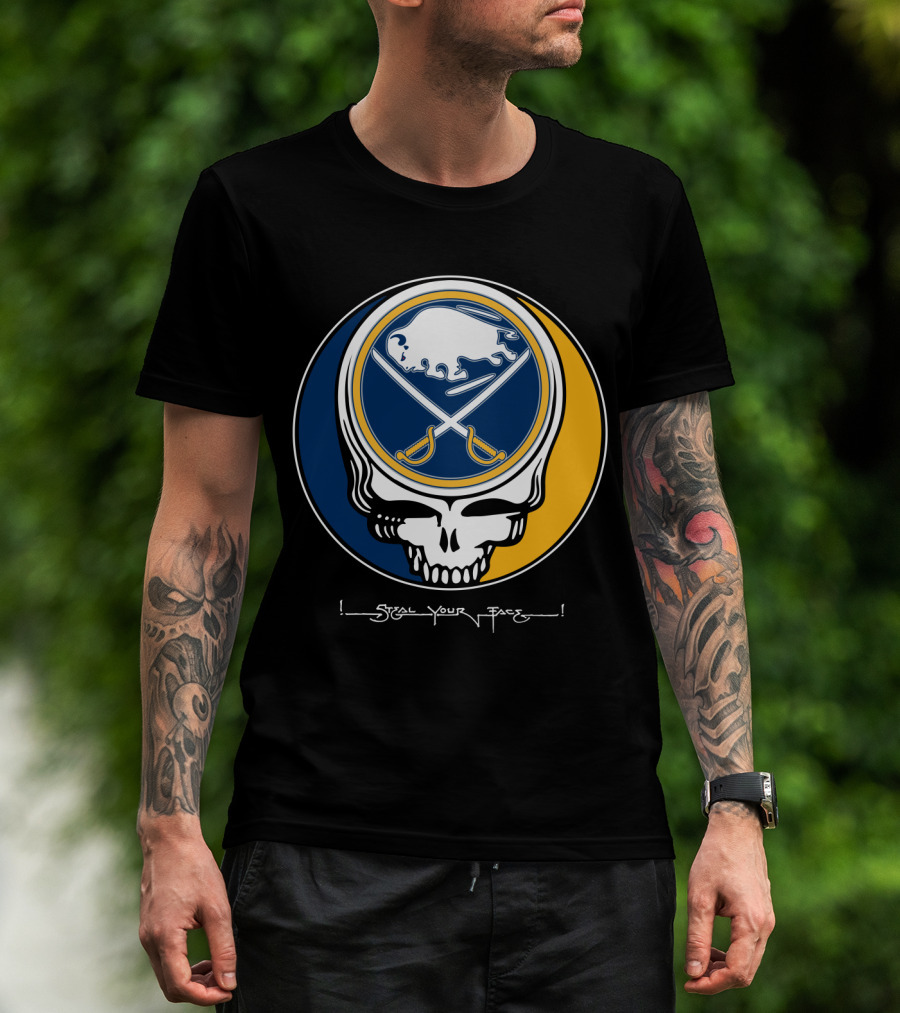 Grateful Dead Steal Your Face Buffalo Sabres Skull T-Shirt