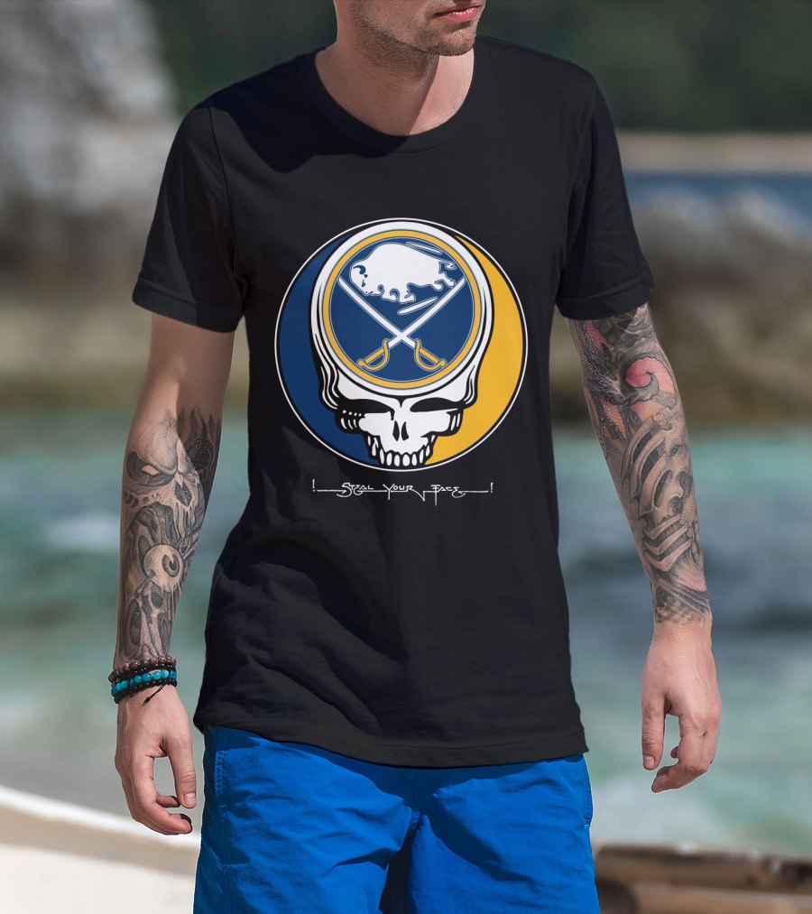 Grateful Dead Steal Your Face Buffalo Sabres Skull T-Shirt