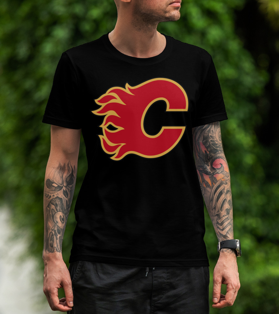 Calgary Flames Hockey Team Fiery T-Shirt