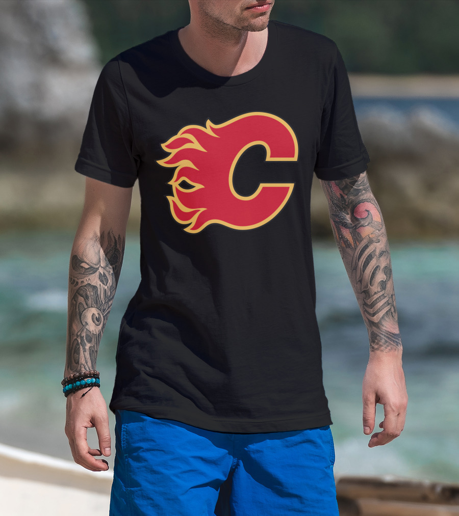 Calgary Flames Hockey Team Fiery T-Shirt