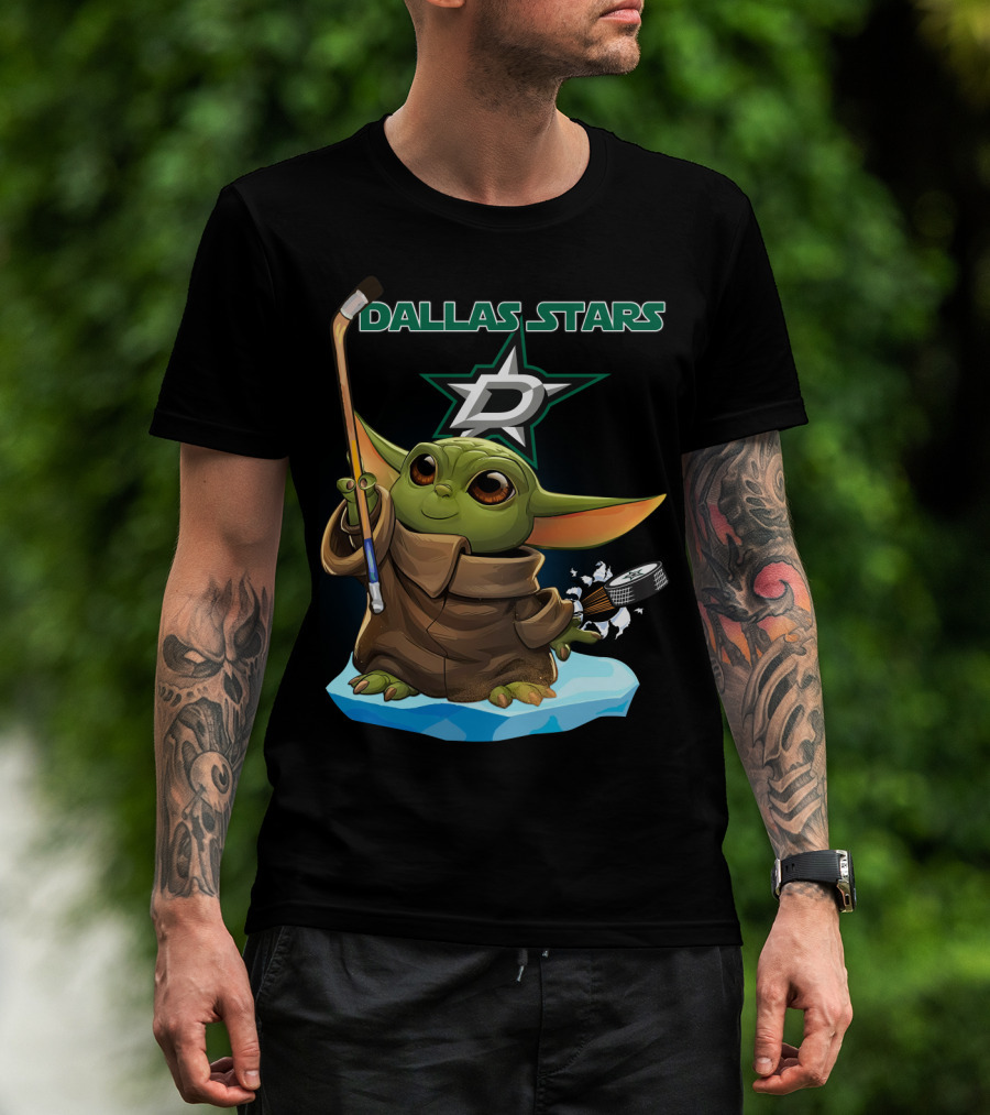 Baby Yoda Dallas Stars Hockey T-Shirt