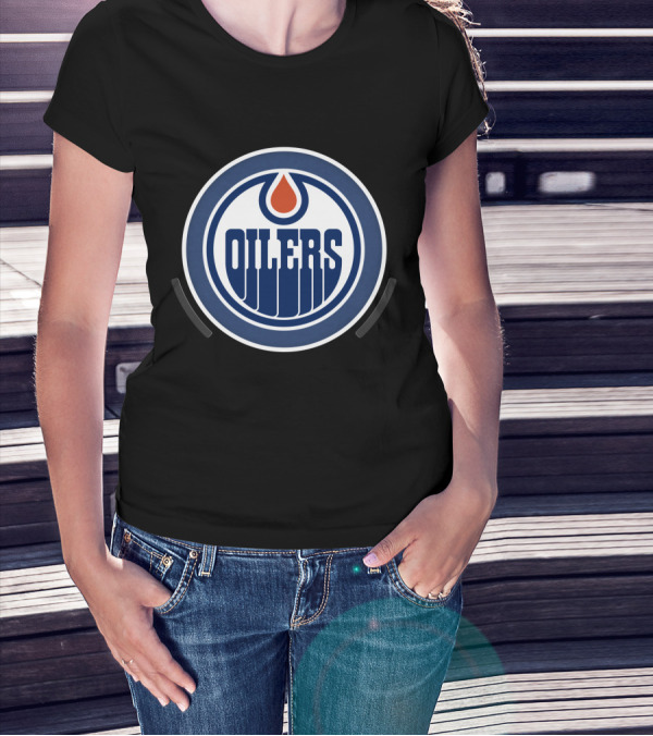 Edmonton Oilers Power Decal Logo Badge T-Shirt