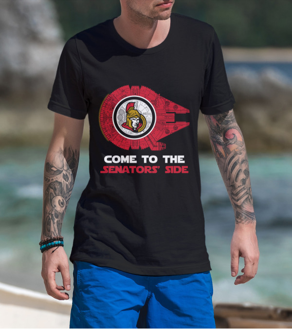Come To The Senators' Side Ottawa Senators Millennium Falcon T-Shirt