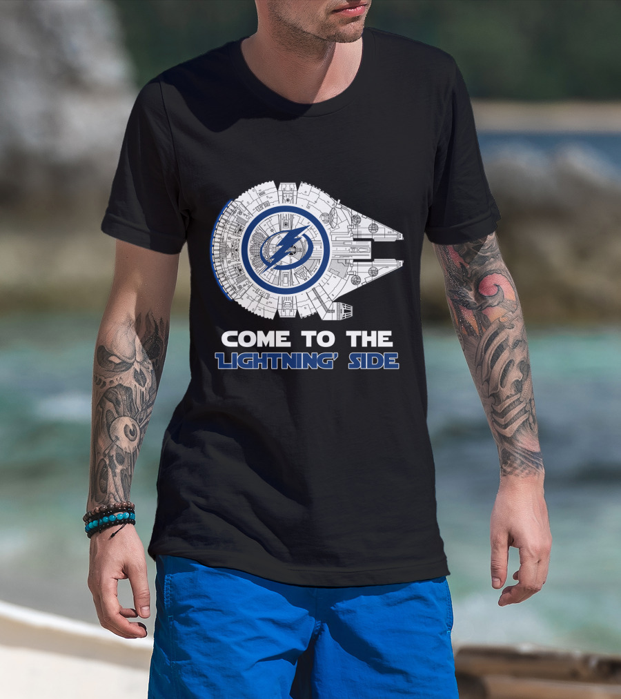 Come To The Lightning Side Tampa Bay Lightning Millennium Falcon T-Shirt