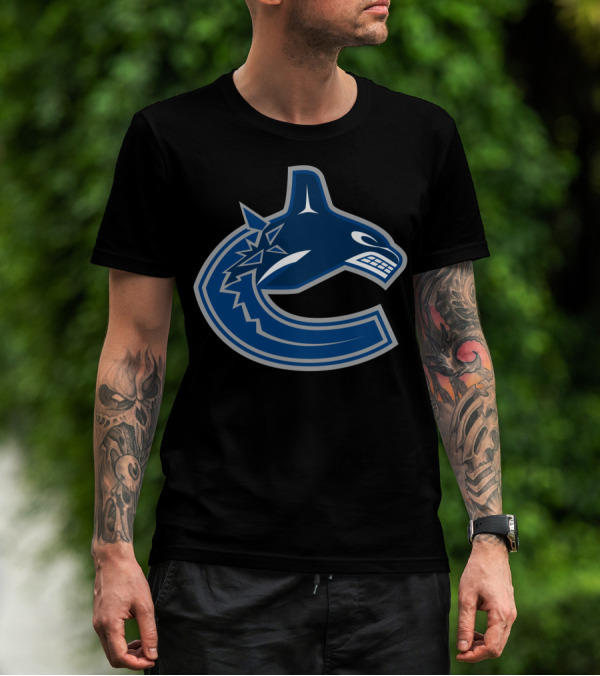 Vancouver Canucks Orca NHL Logo Crest T-Shirt