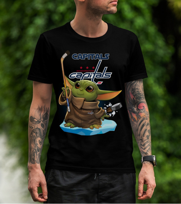 Capitals Baby Yoda Washington Capitals Hockey Star Wars Mashup T-Shirt