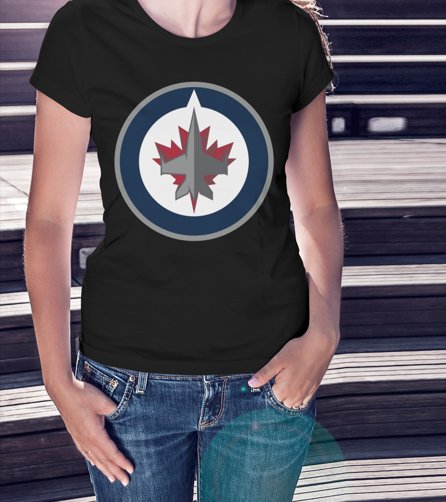 Winnipeg Jets Circle Logo With Jet And Maple Leaf T-Shirt
