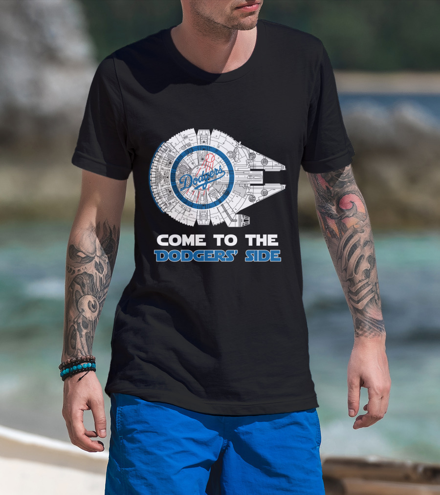 Los Angeles Dodgers Millennium Falcon Come To The Dodgers' Side T-Shirt