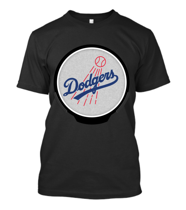 Dodgers Baseball Logo With Ball And Red Streaks T-Shirt