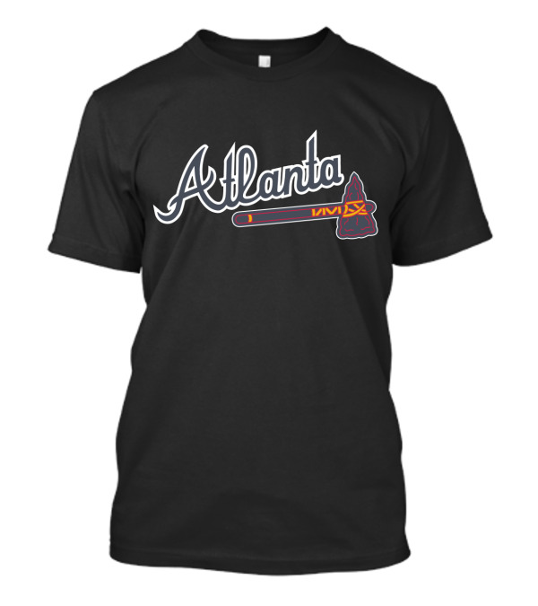 Atlanta Braves Text With Iconic Tomahawk T-Shirt