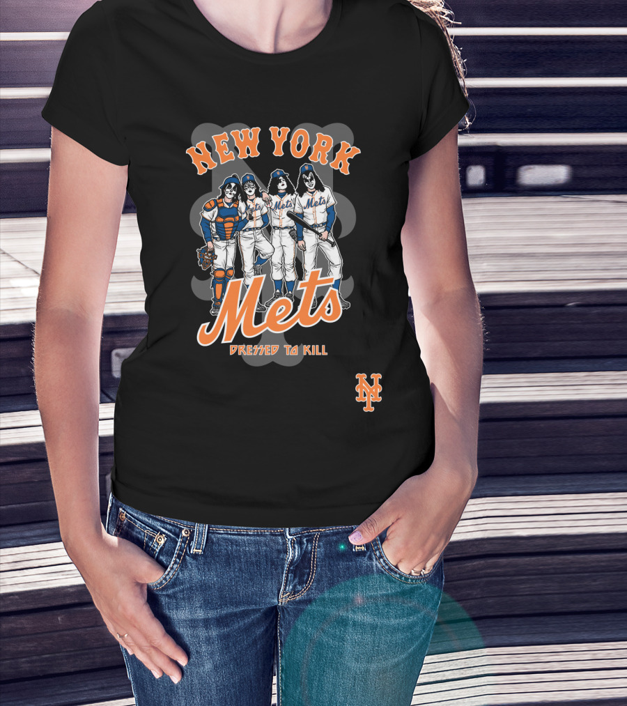 New York Mets Dressed To Kill KISS Collaboration T-Shirt