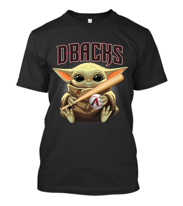 D-Backs Baby Yoda Holding Baseball And Bat T-Shirt