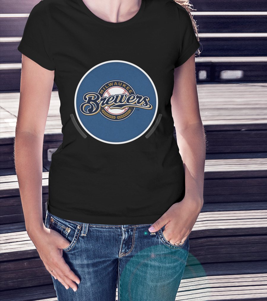 Milwaukee Brewers Baseball Logo With Wheat And Ball T-Shirt