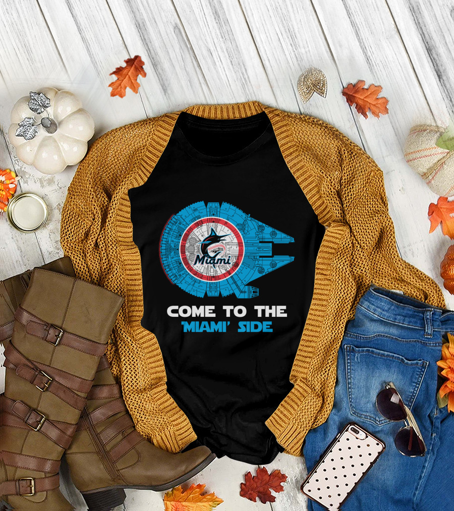 Miami Marlins Come To The Miami Side Millennium Falcon T-Shirt