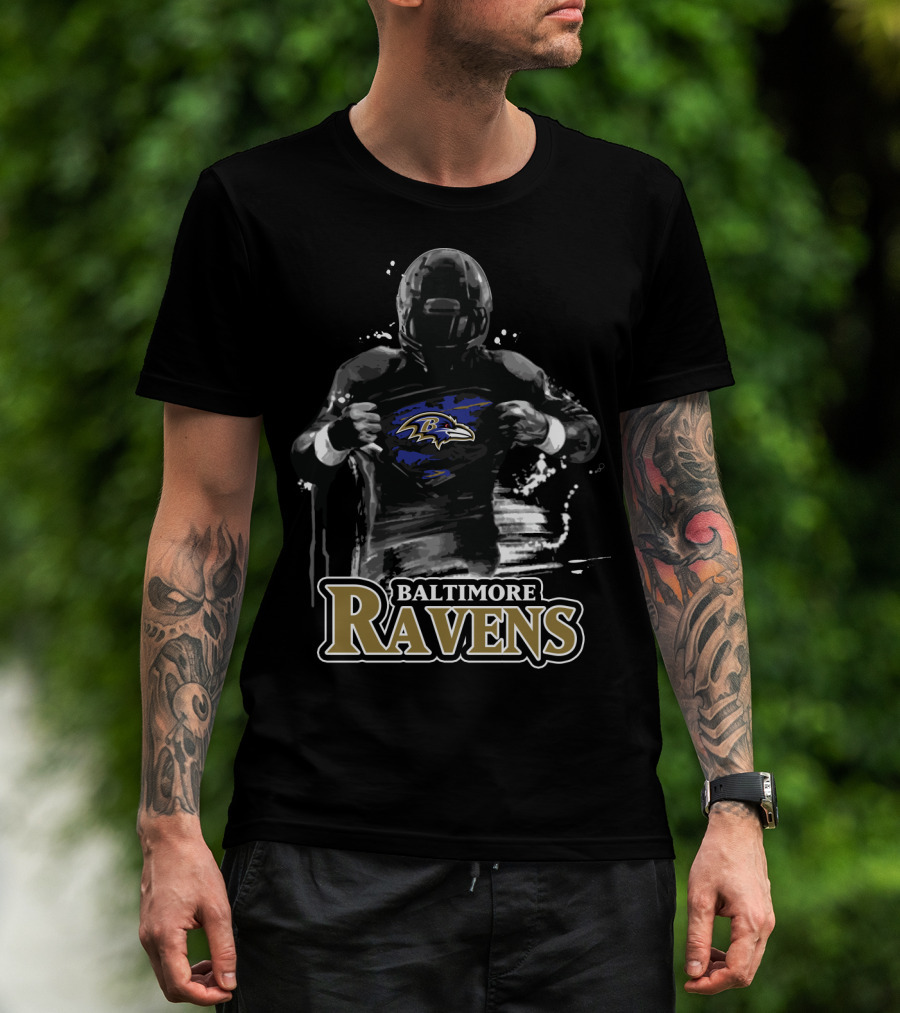Baltimore Ravens Superhero Football Player T-Shirt