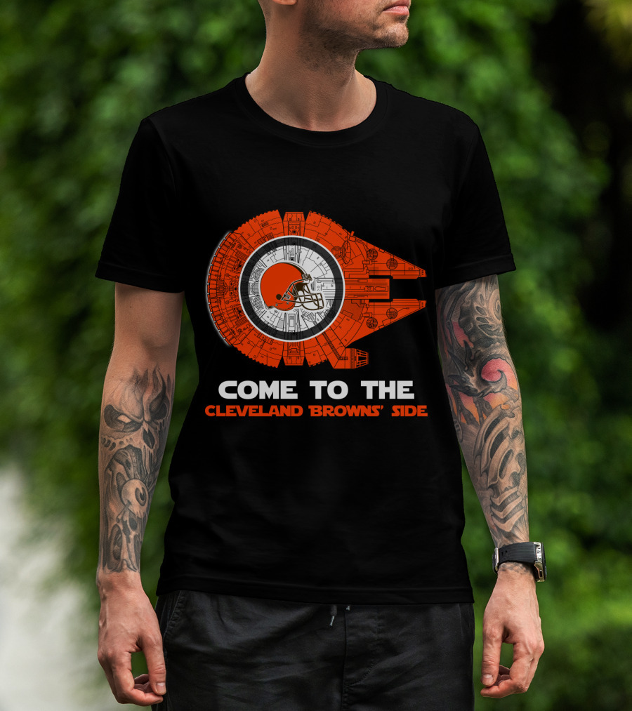 Come To The Cleveland Browns' Side Millennium Falcon T-Shirt
