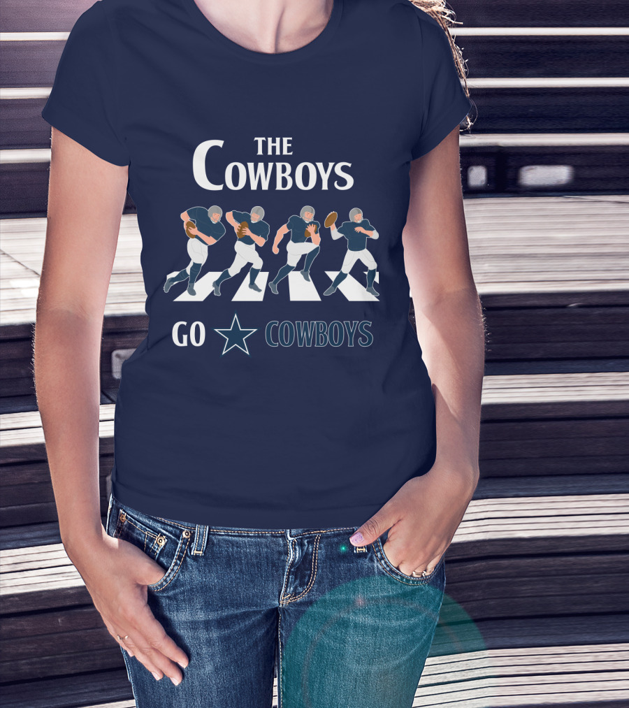 The Cowboys Go Cowboys Star Football Players Crossing T-Shirt