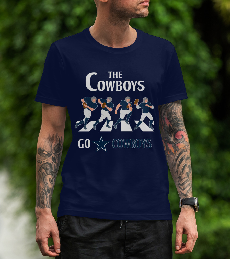 The Cowboys Go Cowboys Star Football Players Crossing T-Shirt
