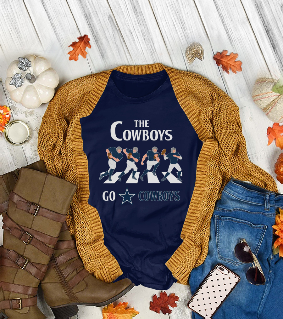 The Cowboys Go Cowboys Star Football Players Crossing T-Shirt