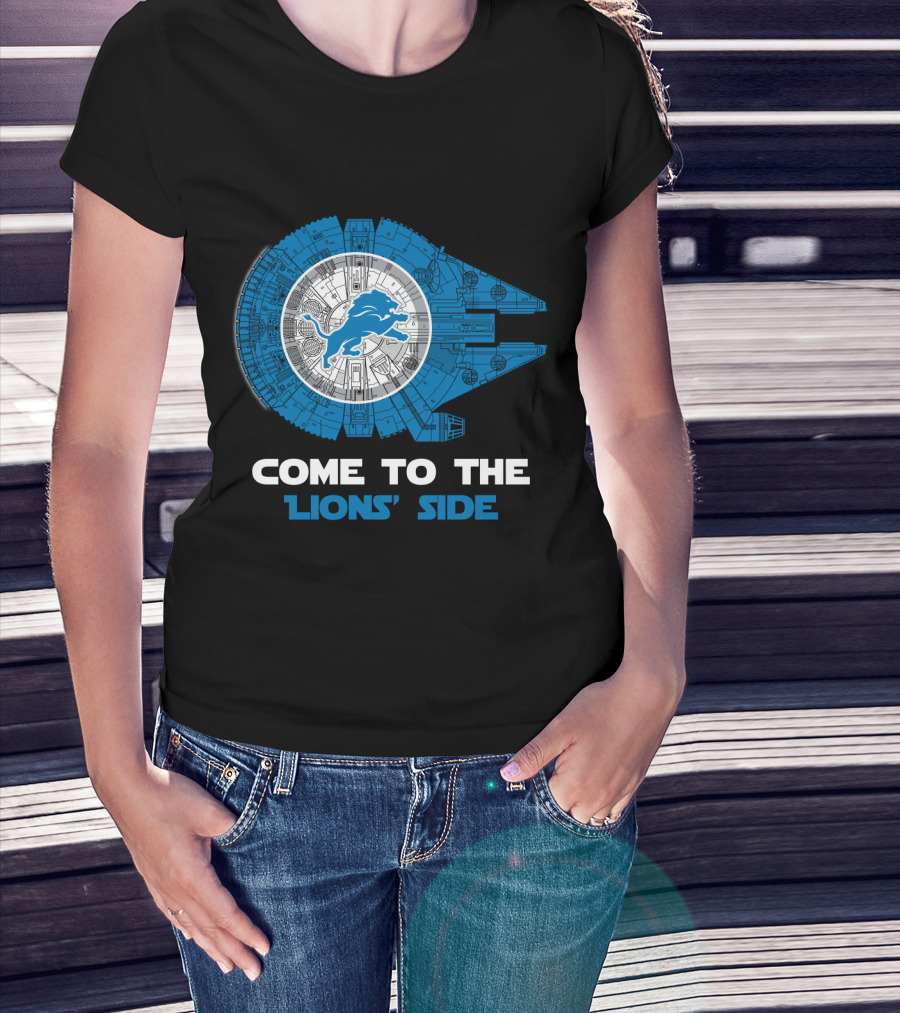 Come To The Lions' Side Millennium Falcon Detroit Lions T-Shirt