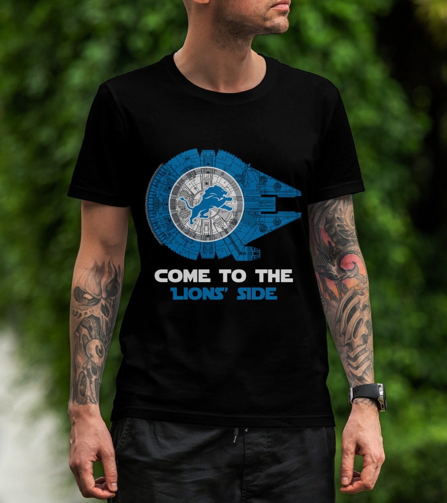 Come To The Lions' Side Millennium Falcon Detroit Lions T-Shirt