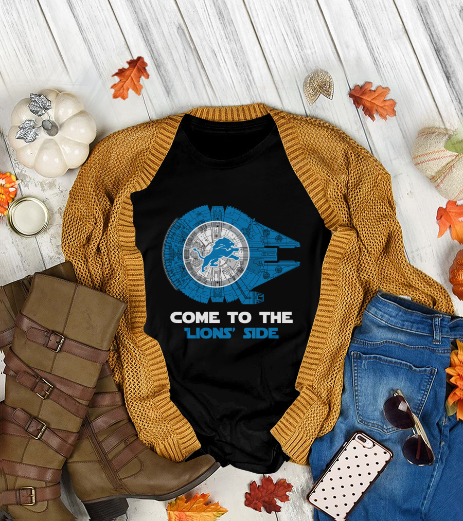 Come To The Lions' Side Millennium Falcon Detroit Lions T-Shirt