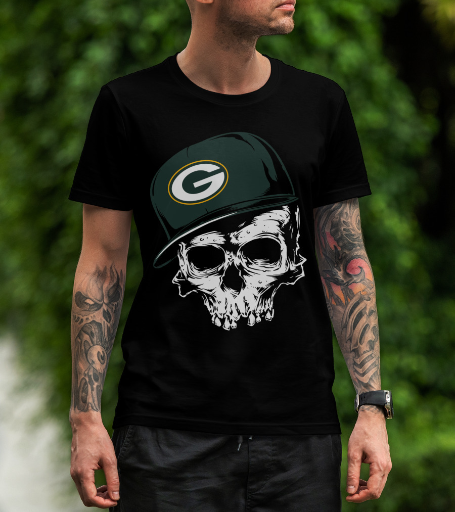 Green Bay Packers Skull Cap T-Shirt