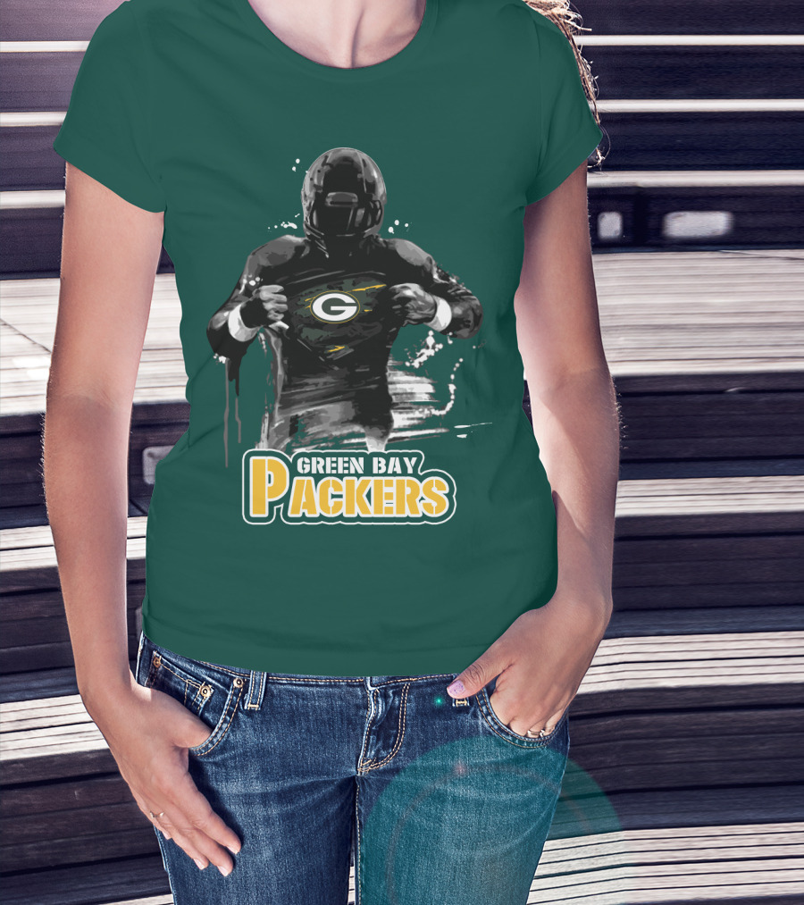 Green Bay Packers Superhero Football Player Iconic Team T-Shirt