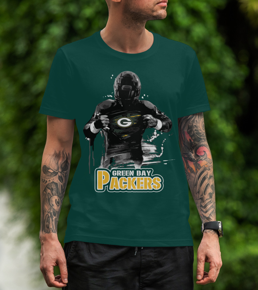 Green Bay Packers Superhero Football Player Iconic Team T-Shirt