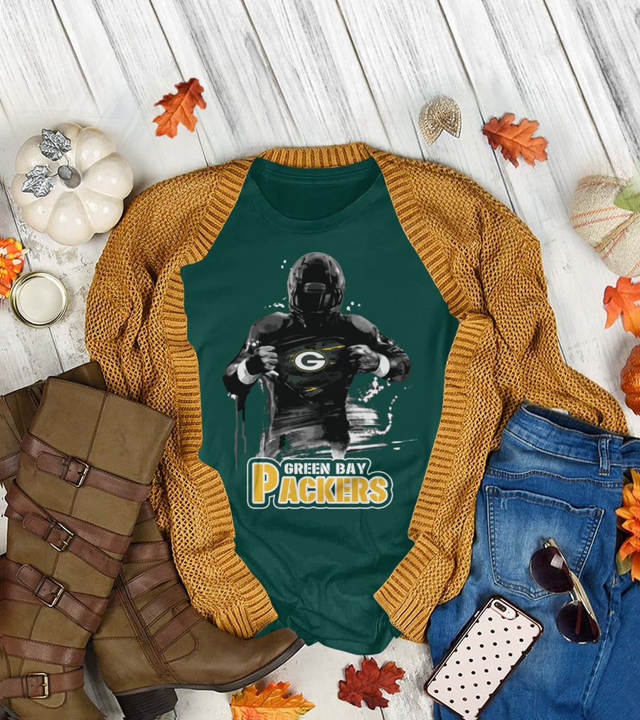 Green Bay Packers Superhero Football Player Iconic Team T-Shirt