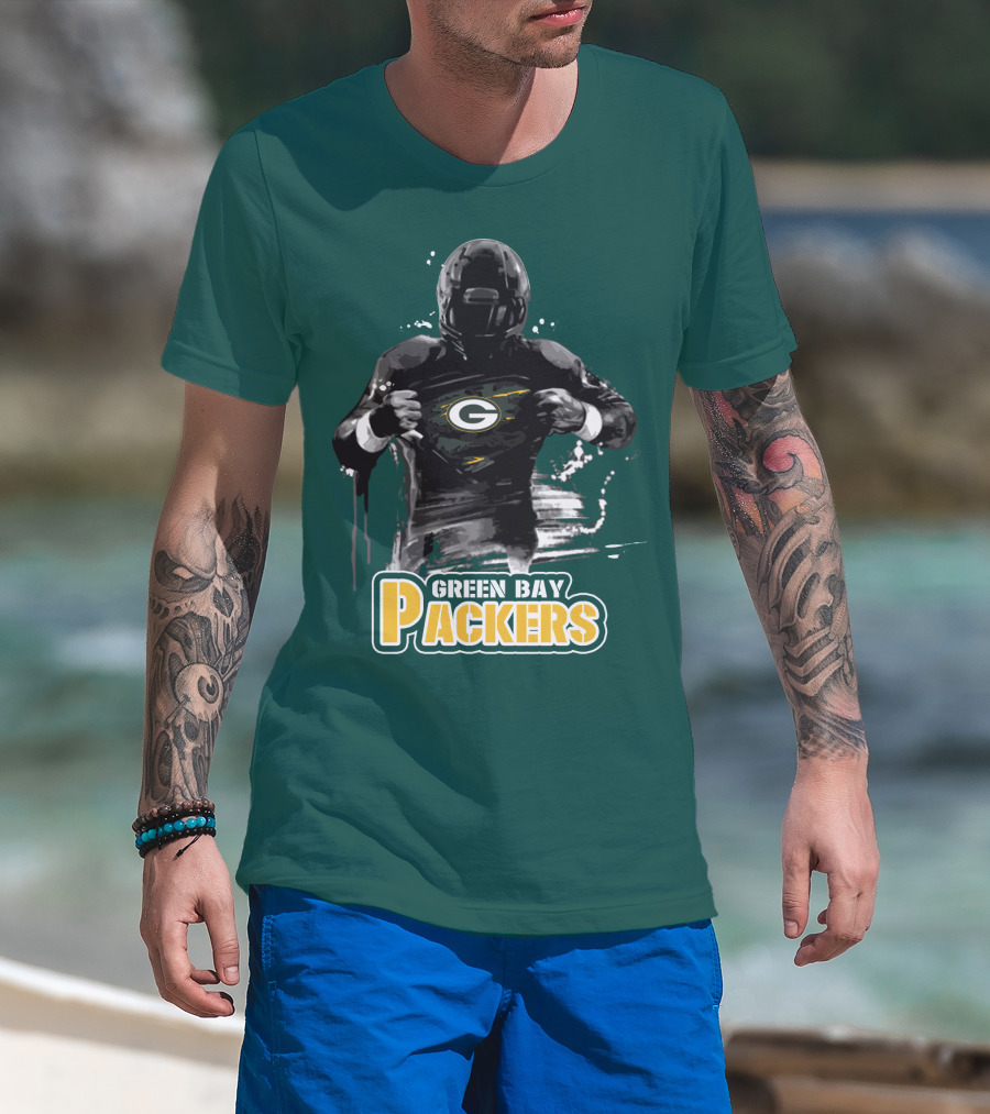 Green Bay Packers Superhero Football Player Iconic Team T-Shirt