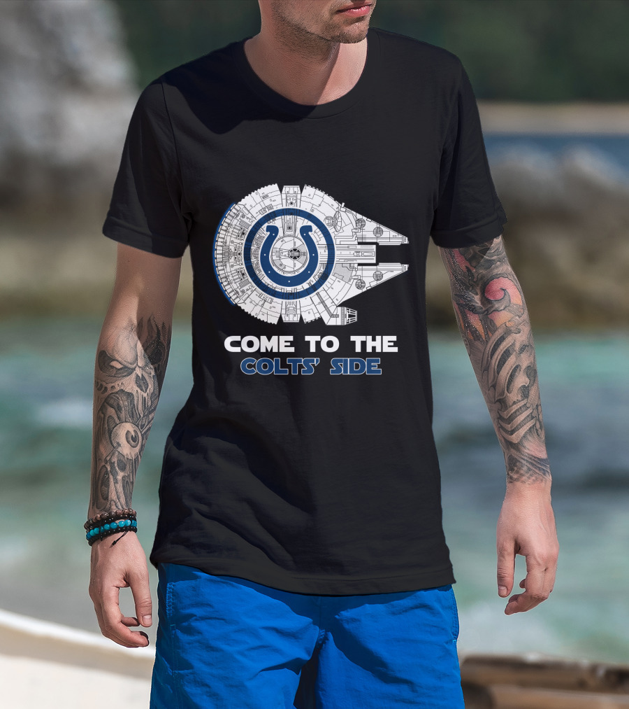 Come To The Colts' Side Millennium Falcon Indianapolis Colts T-Shirt