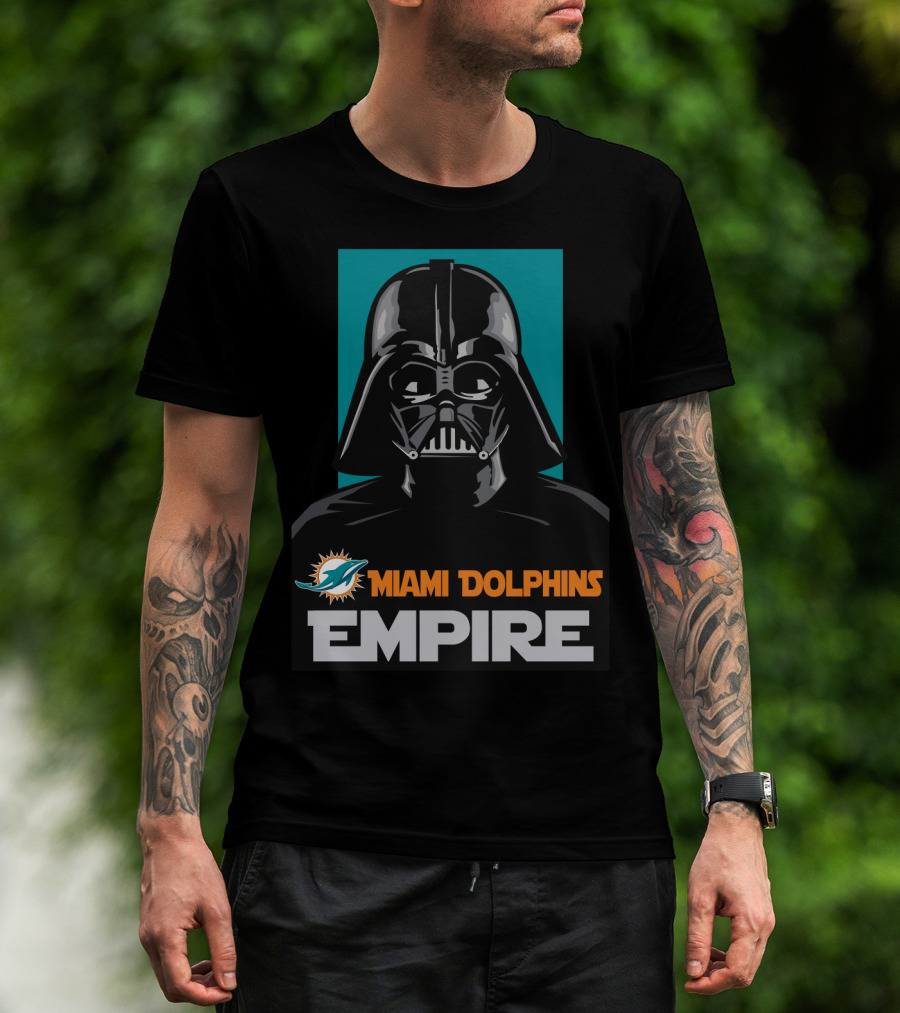 Miami Dolphins Empire Darth Vader Star Wars Crossover T-Shirt